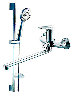 Смеситель Bravat Eco F00408C с душевым гарнитуром