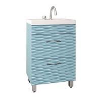 Тумба с раковиной Style Line напольная Ассоль 60 (2 ящ.), Комо 60, Люкс аквамарин, PLUS