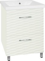 Тумба с раковиной Style Line напольная Ассоль 70 (2 ящ.), Комо 70, Люкс техно платина, PLUS