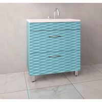Тумба с раковиной Style Line напольная Ассоль 80 (2 ящ.), Комо 80, Люкс аквамарин, PLUS