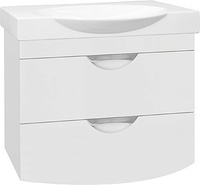 Тумба Style Line подвесная Жасмин-2 76 (2 ящ.), Люкс белая, PLUS