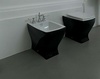 Унитаз приставной ArtCeram Jazz JZV002 черный с белым