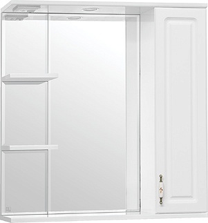 Зеркальный шкаф Style Line Олеандр-2 75/С Люкс, белый